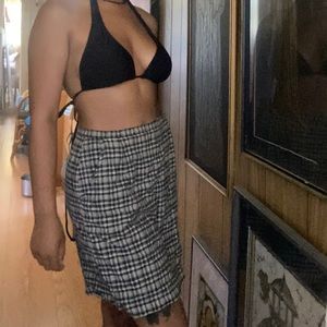 Long plaid skort